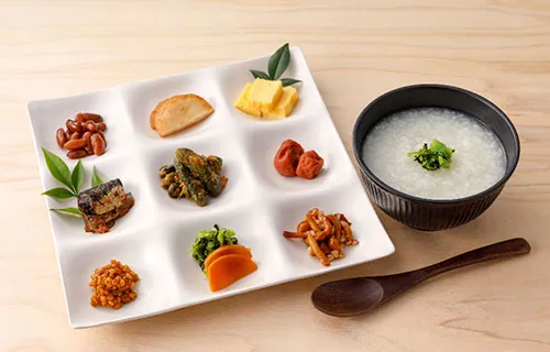温泉かゆのトッピング